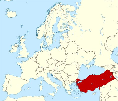 Map of Turkey in Europe